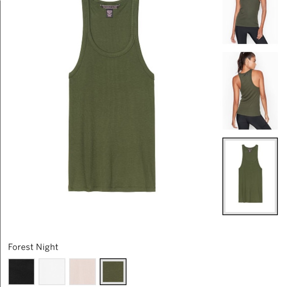 VS Racerback Ribbed Tank-forest night green